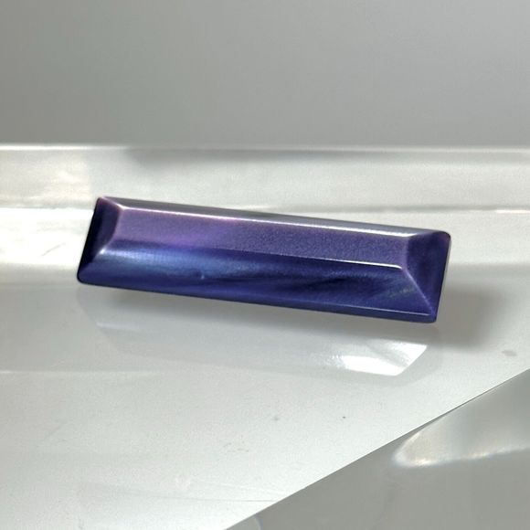 Vintage Moonglow Thermoset Plastic Bar Brooch Pin Violet Purple 2 5/16" - Picture 2 of 14